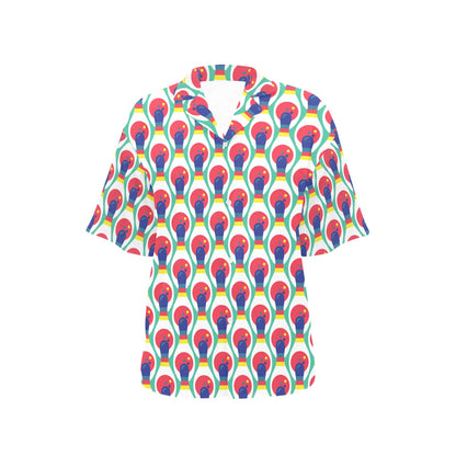 Bowling Pattern Print Design 05 Women's Hawaiian Shirt