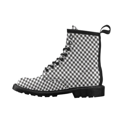 Gingham Print Design LKS402 Women's Boots