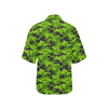 Green Kelly Camo Print Women's Hawaiian Shirt