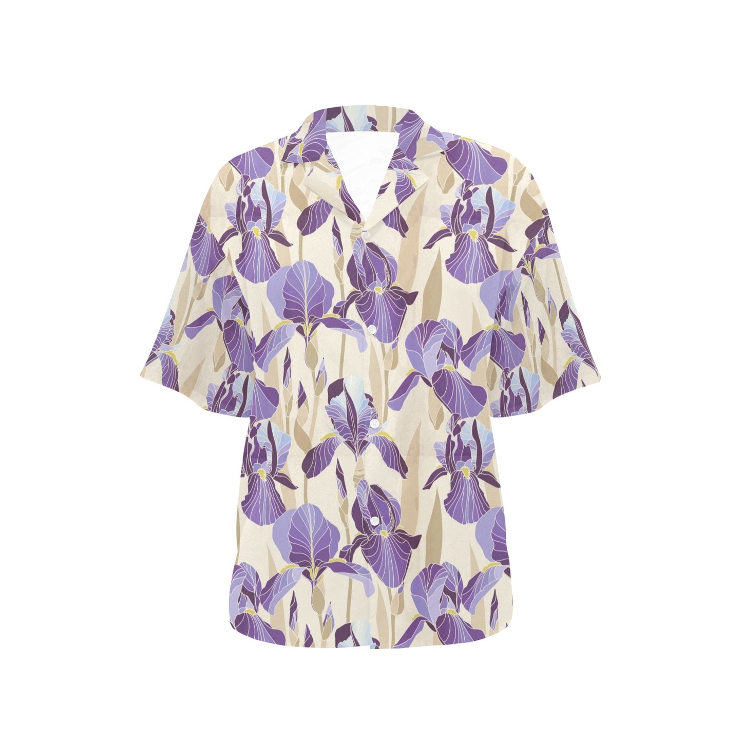 Iris Pattern Print Design IR02 Women's Hawaiian Shirt