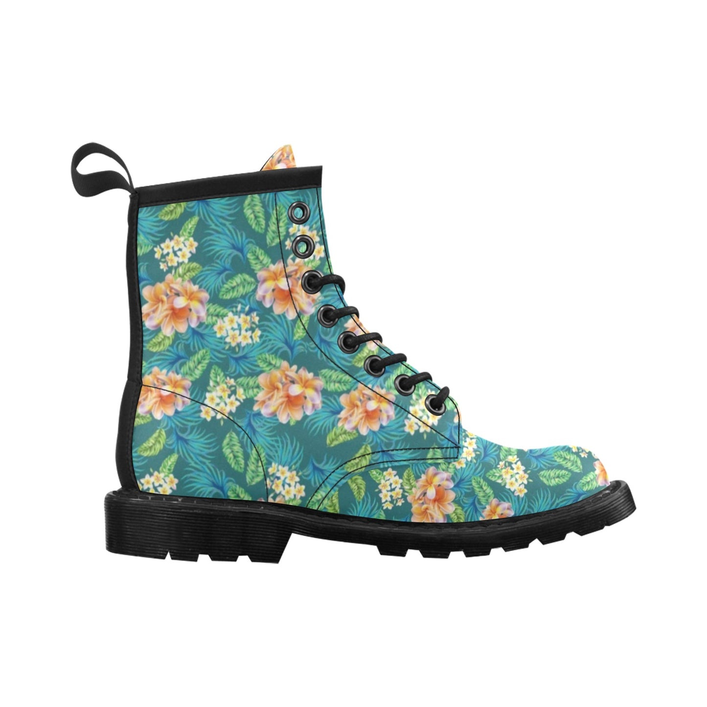 Plumeria Tropical Flower Design Print Women's Boots