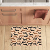 Dachshund Pattern Print Design 011 Kitchen Mat