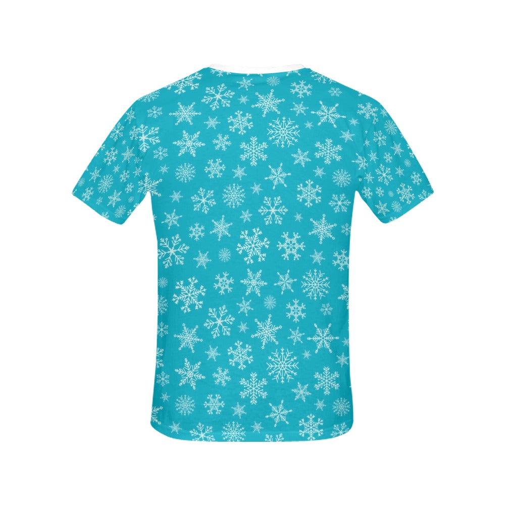 Snowflake Print Design LKS304 Women's  T-shirt
