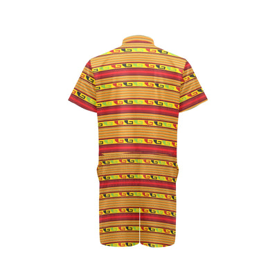 Mexican Blanket Ornament Print Pattern Men's Romper