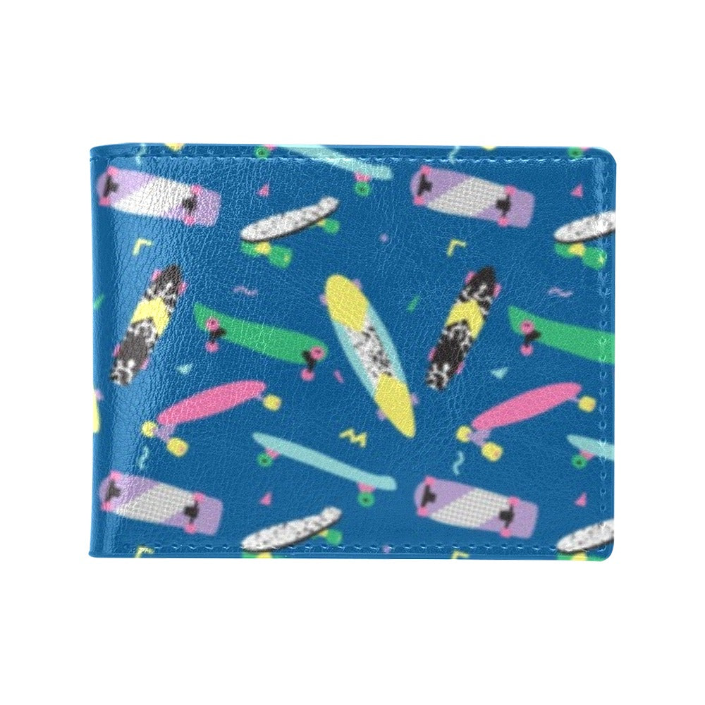 Skateboard Print Design LKS302 Men's ID Card Wallet
