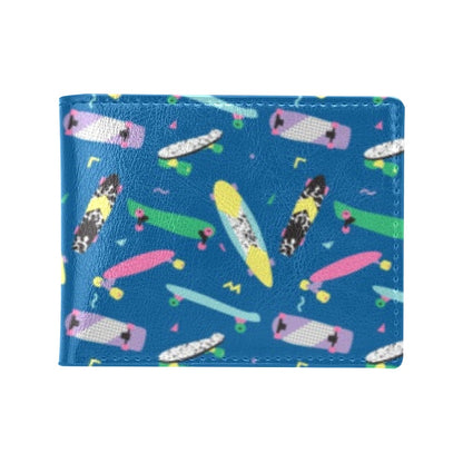 Skateboard Print Design LKS302 Men's ID Card Wallet