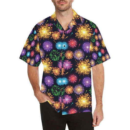 Firework Print Design LKS305 Men's Hawaiian Shirt