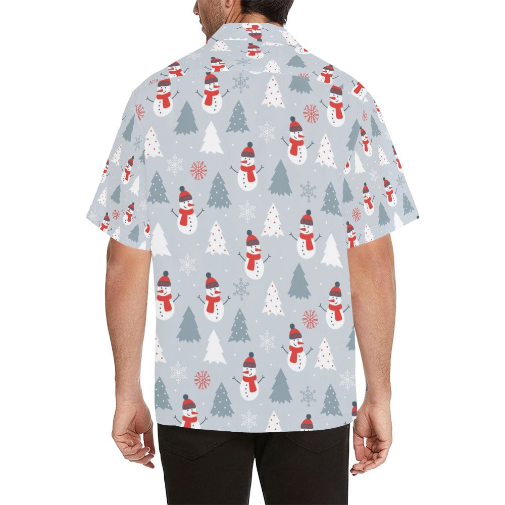 Snowman Print Design LKS302 Men's Hawaiian Shirt