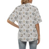 Sun Moon Print Design LKS302 Women's Hawaiian Shirt