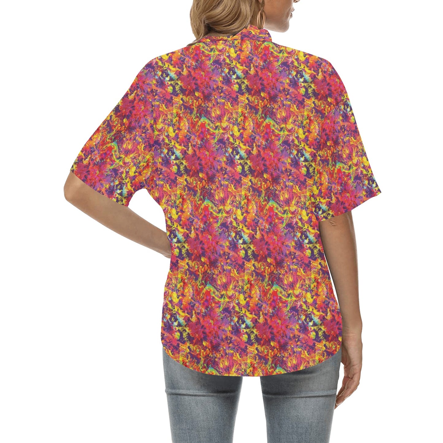 Splatter Print Design LKS303 Women's Hawaiian Shirt