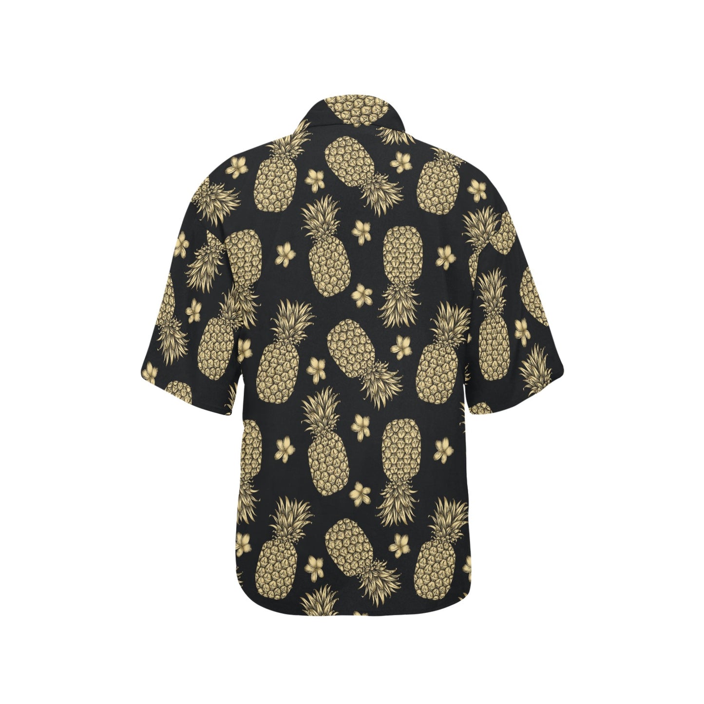Gold Pineapple Hibiscus Women's Hawaiian Shirt