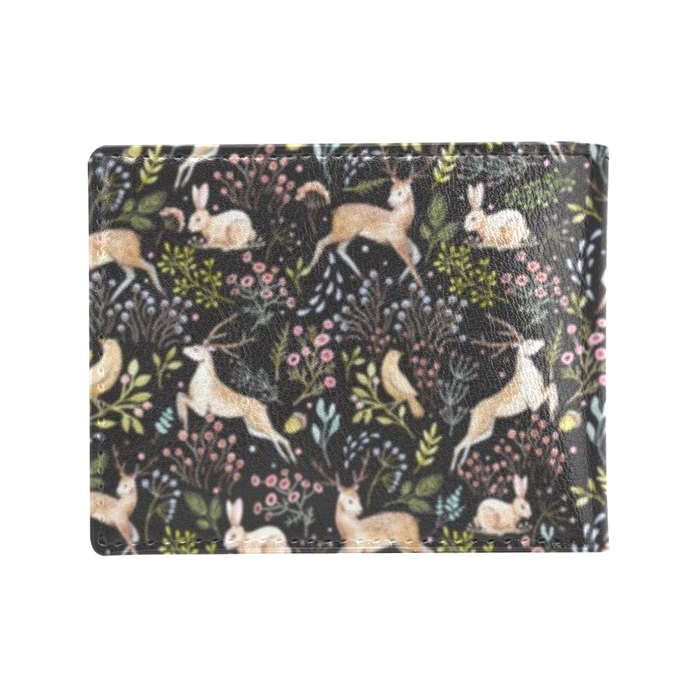 Deer Floral Jungle Men's ID Card Wallet