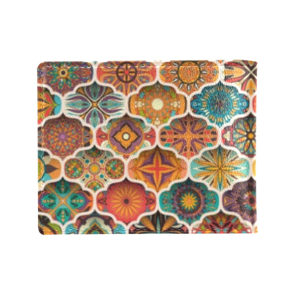 Mandala Mosaic Themed Design Print Men's ID Card Wallet