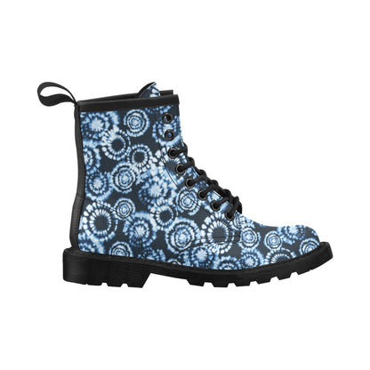 Tie Dye Dark Blue Print Design LKS306 Women's Boots