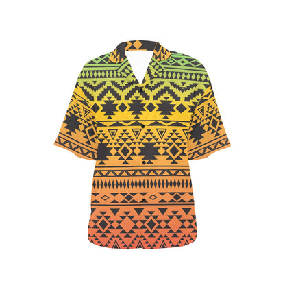 Rastafarian Pattern Print Design A04 Women's Hawaiian Shirt
