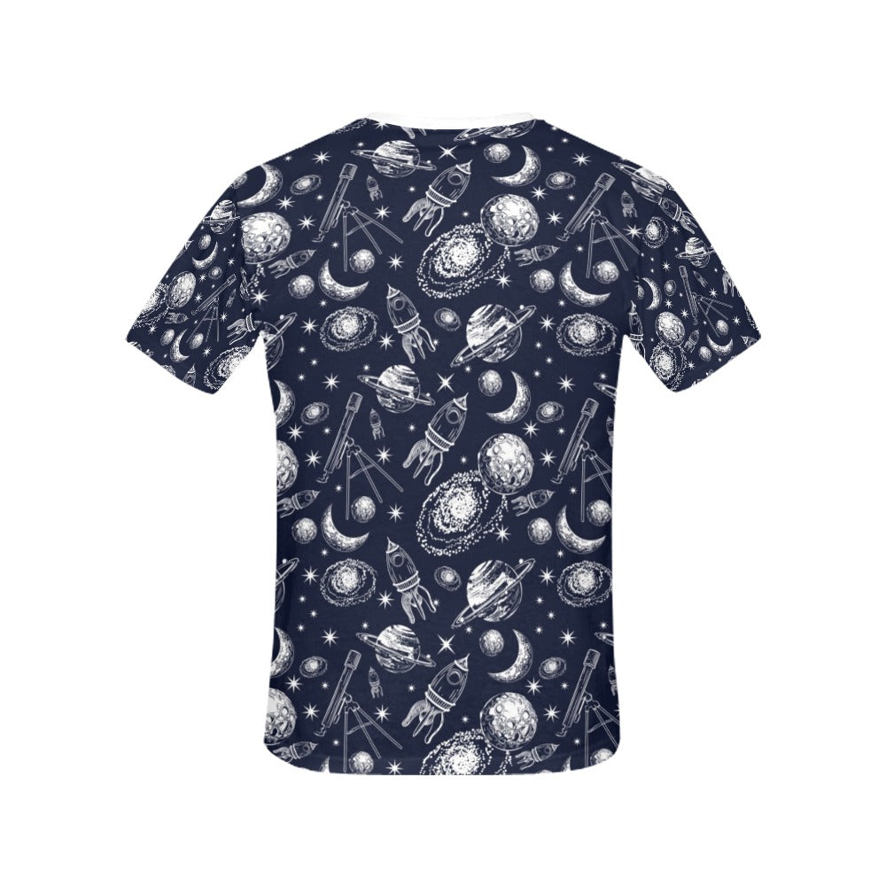 Space Rocket Print Design LKS301 Women's  T-shirt