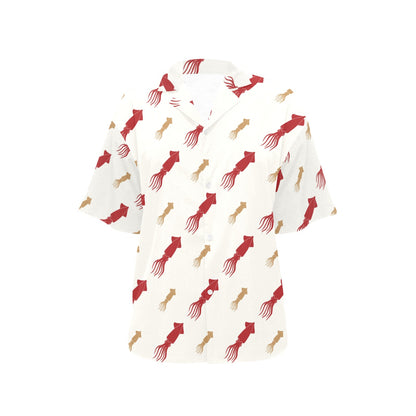 Giant Squid Pattern Print Design 01 Women's Hawaiian Shirt