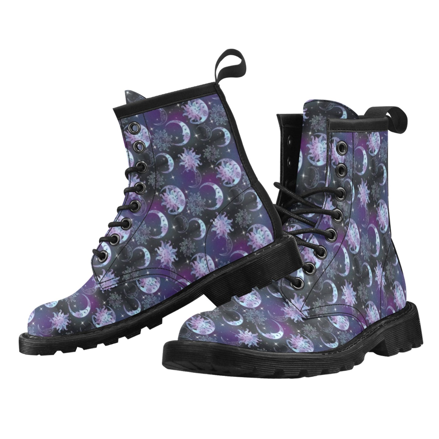 Sun Moon Print Design LKS303 Women's Boots