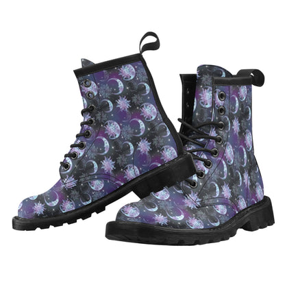 Sun Moon Print Design LKS303 Women's Boots