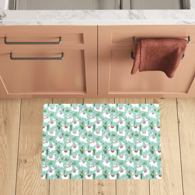 Llama with Cactus Themed Print Kitchen Mat