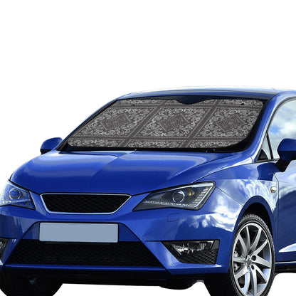 Bandana Black White Print Design LKS302 Car front Windshield Sun Shade