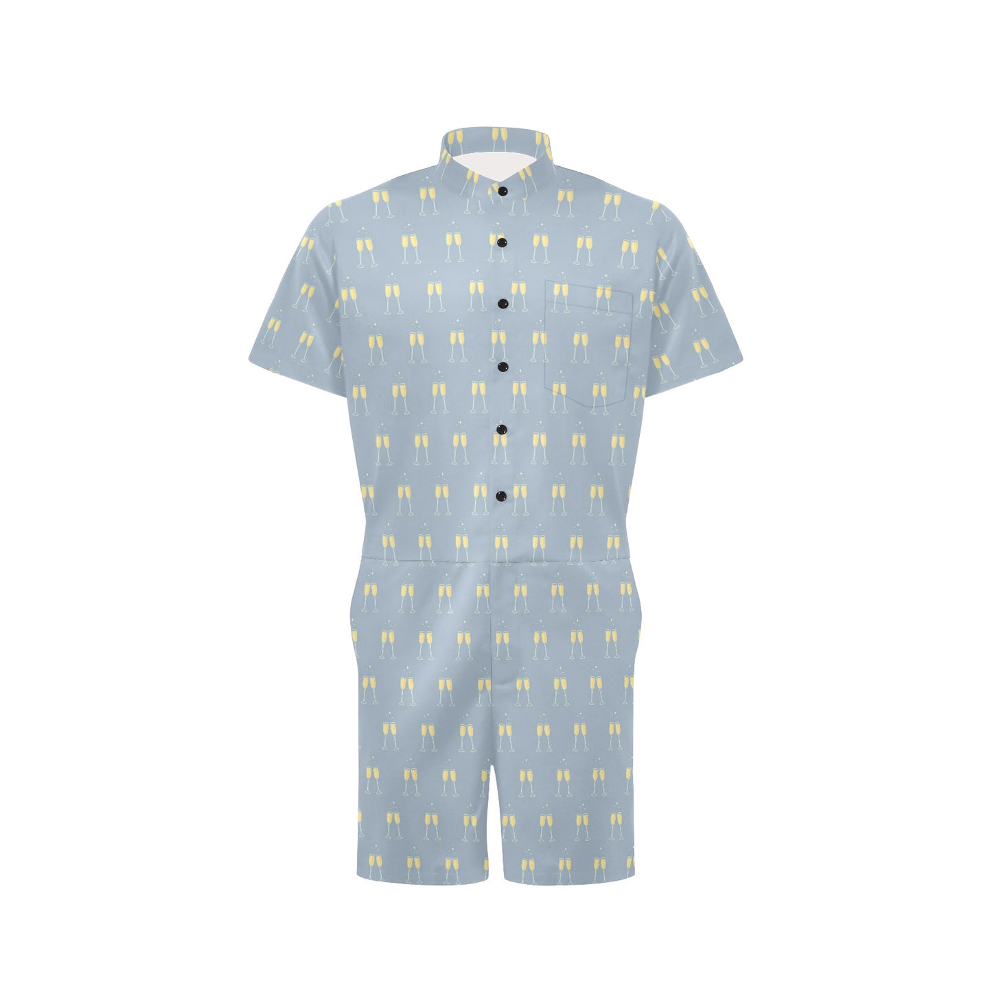 Champagne Pattern Print Design 03 Men's Romper