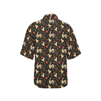 Chicken Pattern Print Design 04 Women's Hawaiian Shirt