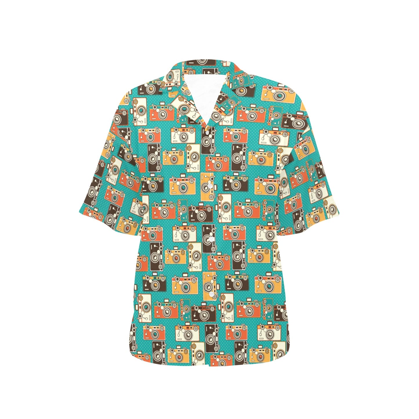 Camera Pattern Print Design 02 Women's Hawaiian Shirt