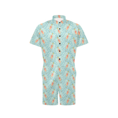 Angel Pattern Print Design 01 Men's Romper