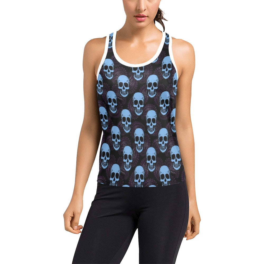 Skull Print Design LKS3012 Women's Racerback Tank Top