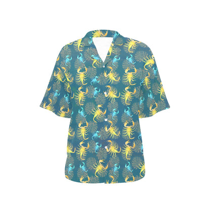 Scorpion Pattern Print Design 02 Women's Hawaiian Shirt
