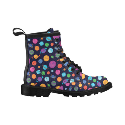 Planet Multicolor Print Design LKS302 Women's Boots