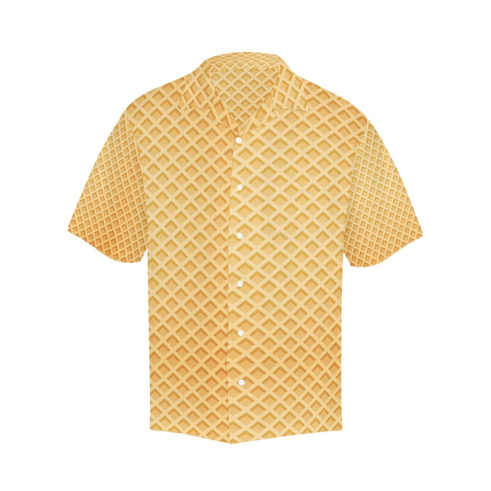 Waffle Texture Print Design LKS302 Men's Hawaiian Shirt