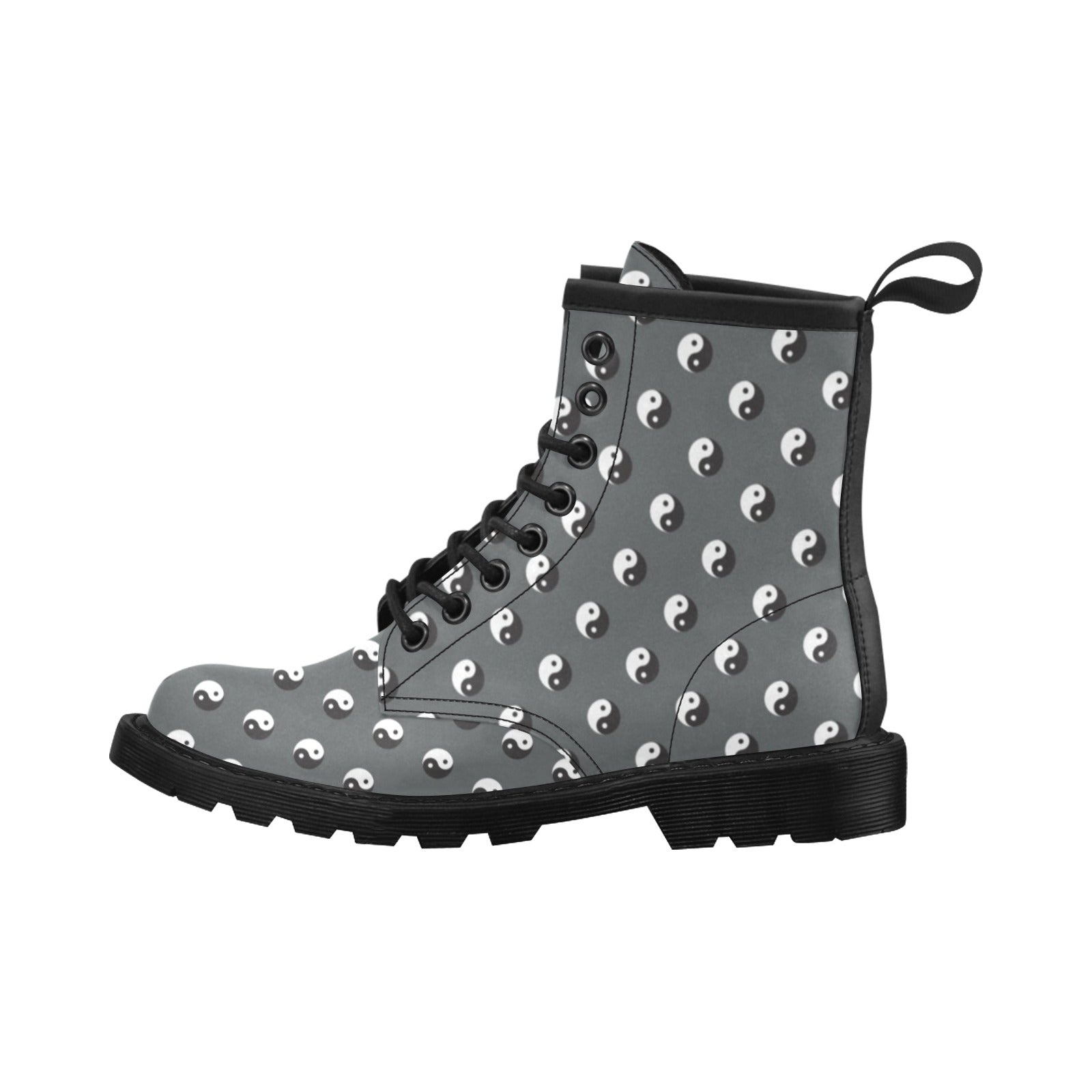 Yin Yang Print Design LKS303 Women's Boots