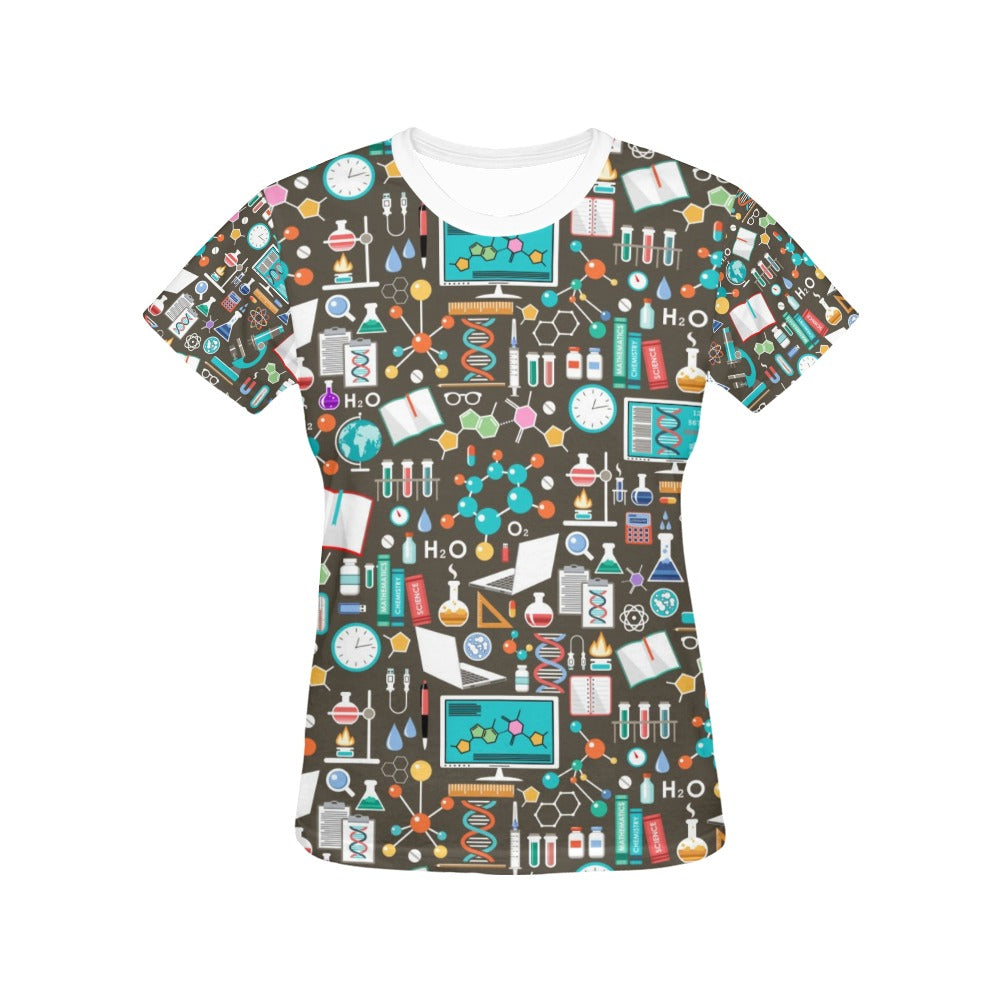 Science Print Design LKS303 Women's  T-shirt