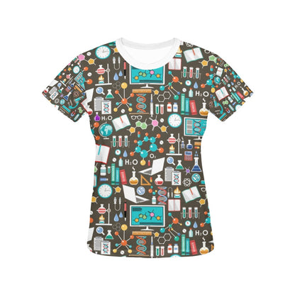 Science Print Design LKS303 Women's  T-shirt