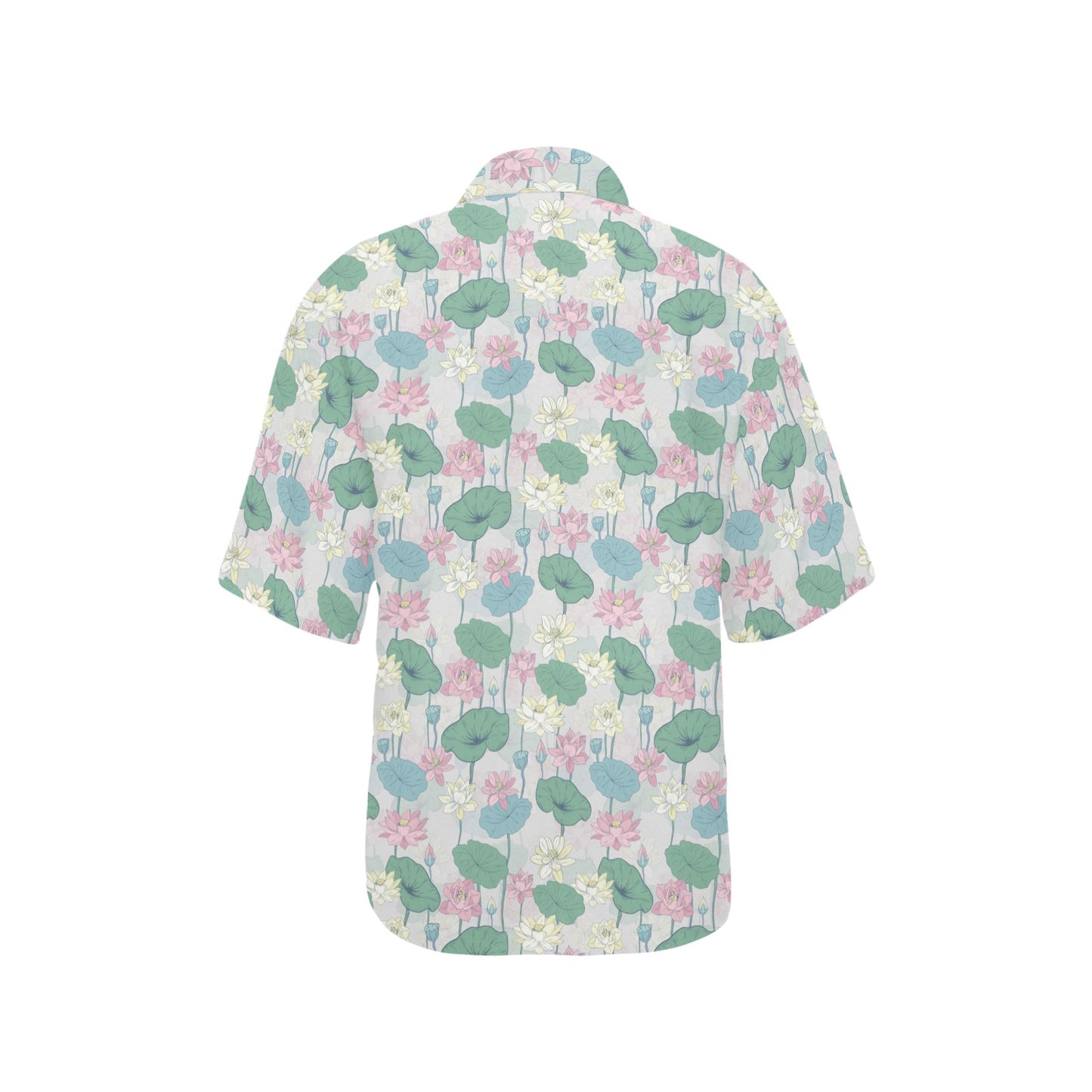 Water Lily Print Design LKS305 Women's Hawaiian Shirt