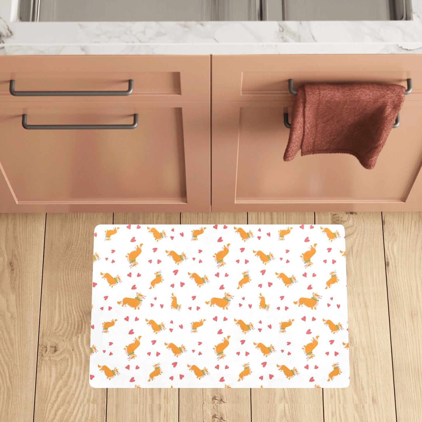 Cardigan Welsh Corgis Pattern Print Design 04 Kitchen Mat