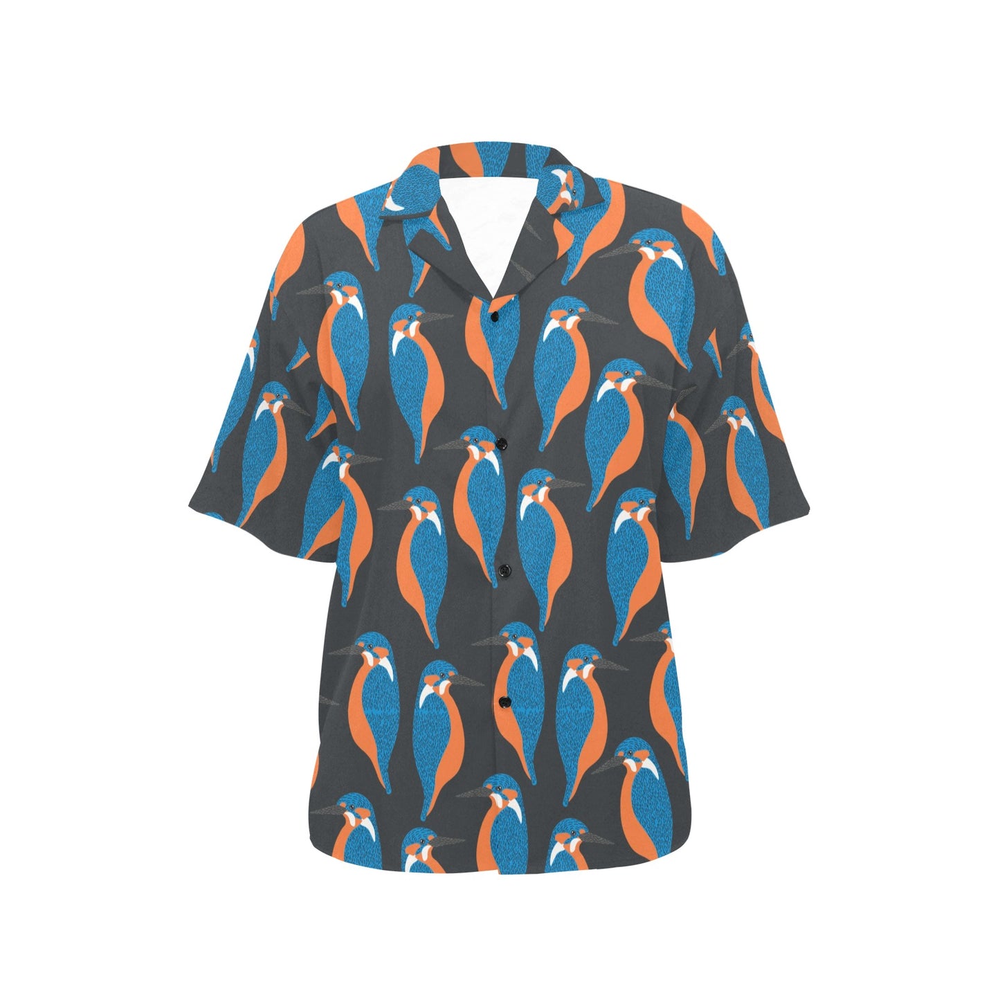 Kingfisher Pattern Print Design 03 Women's Hawaiian Shirt