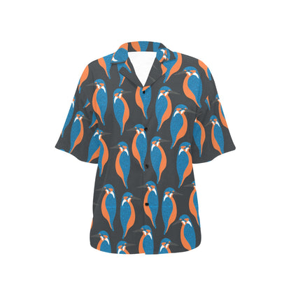Kingfisher Pattern Print Design 03 Women's Hawaiian Shirt