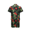 Red Hibiscus Tropical Men's Romper