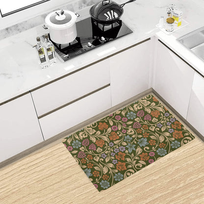Floral Vintage Print Pattern Kitchen Mat