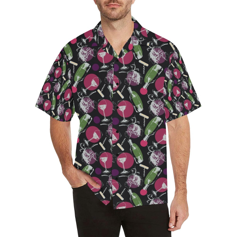 Wine Print Design LKS307 Men's Hawaiian Shirt