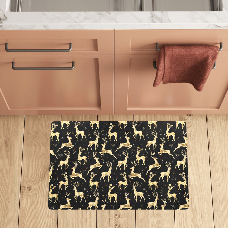 Deer Gold Pattern Kitchen Mat