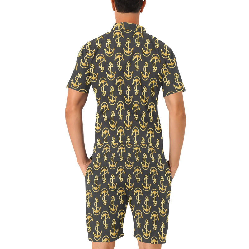 Anchor Gold Pattern Men's Romper