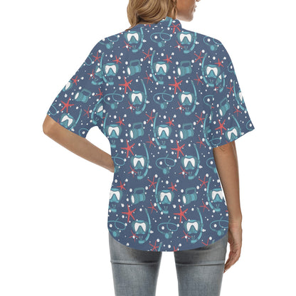 Scuba Equipment Print Design LKS302 Women's Hawaiian Shirt