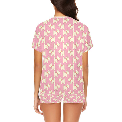 Scottish Terriers Print Design LKS306 Women's Short Pajama Set