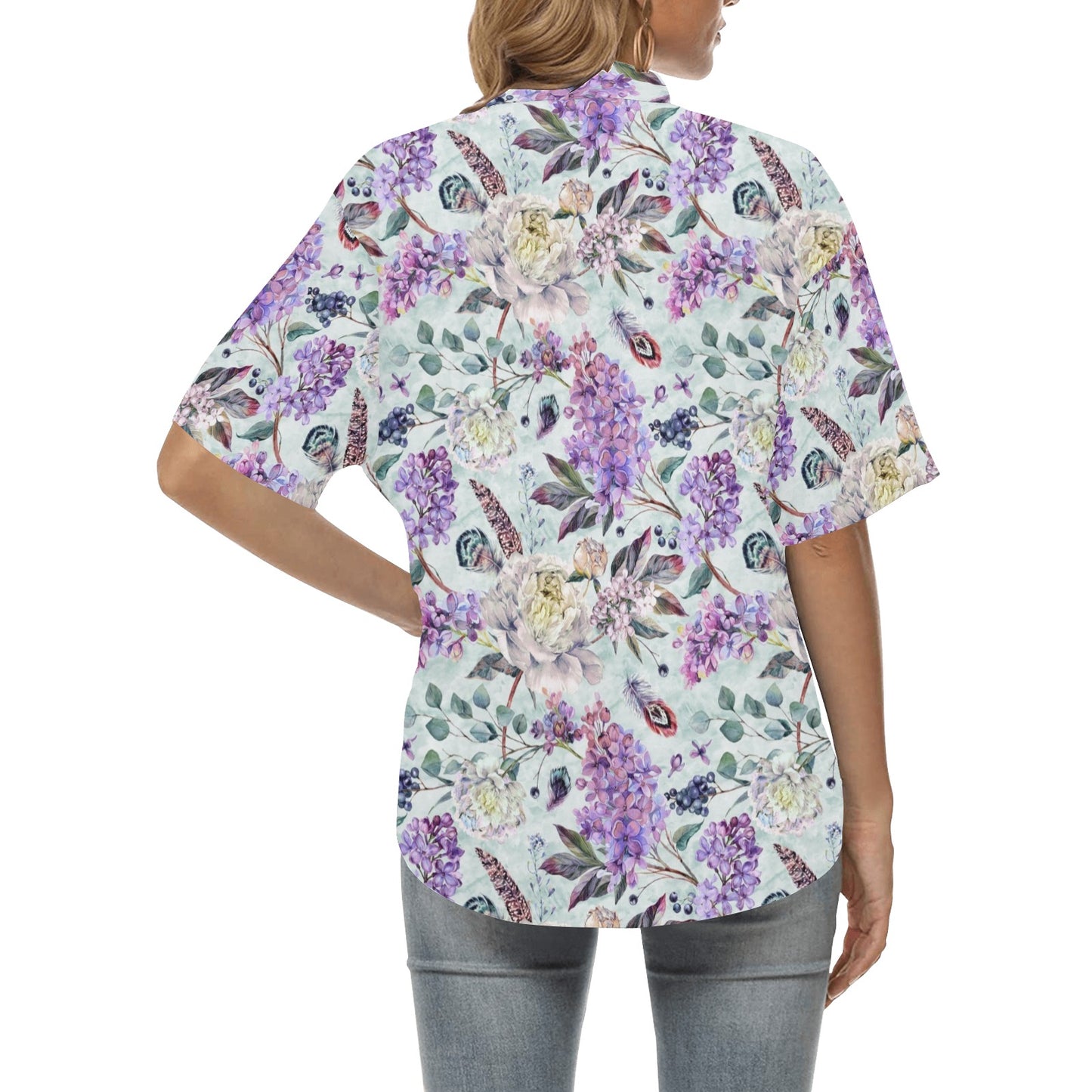 Lilac Pattern Print Design LI06 Women's Hawaiian Shirt