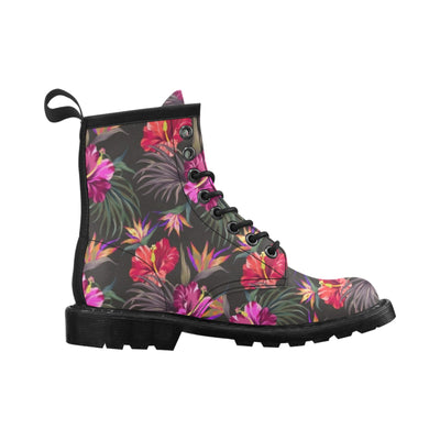 Hibiscus Pattern Print Design HB014 Women's Boots