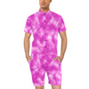 Tie Dye Pink Design Print Men's Romper